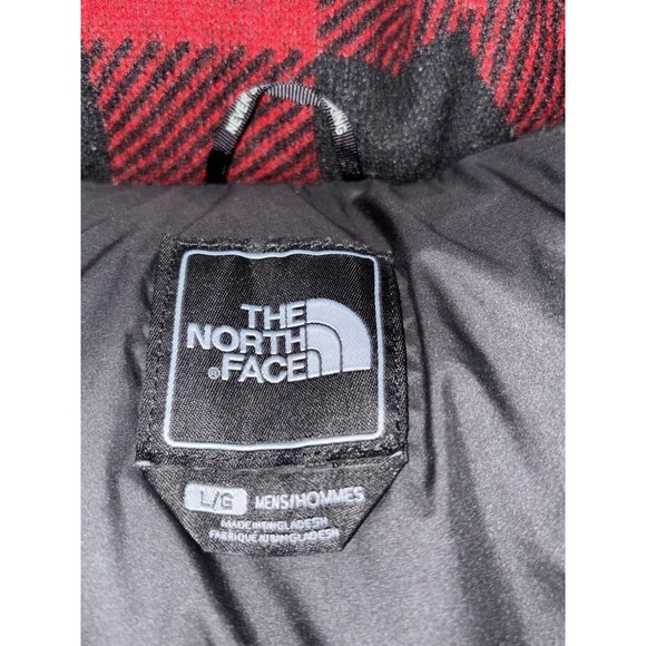 The North Face Nuptse 700 Mens Large Black Buffalo Check Goose Down Puffer Vest - Picture 3 of 8